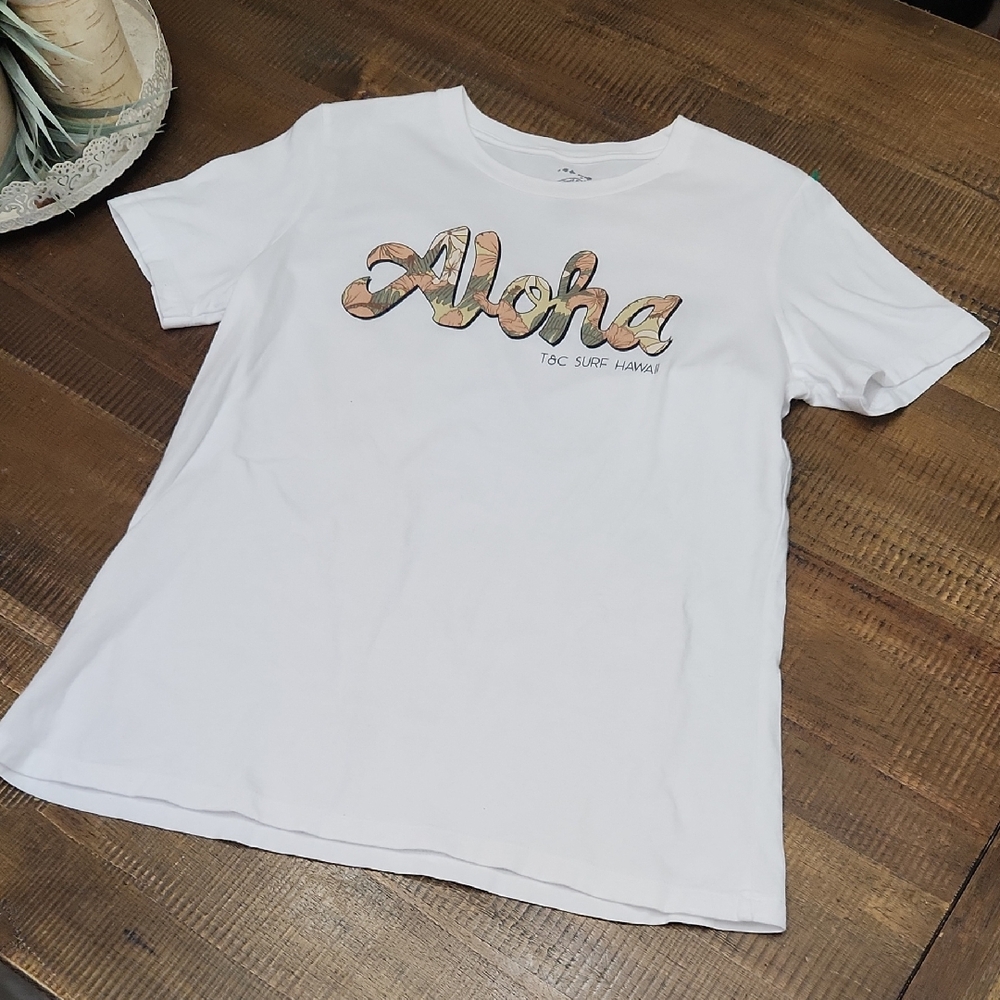 Aloha Graphic Tee Womens M - White T&C Surf